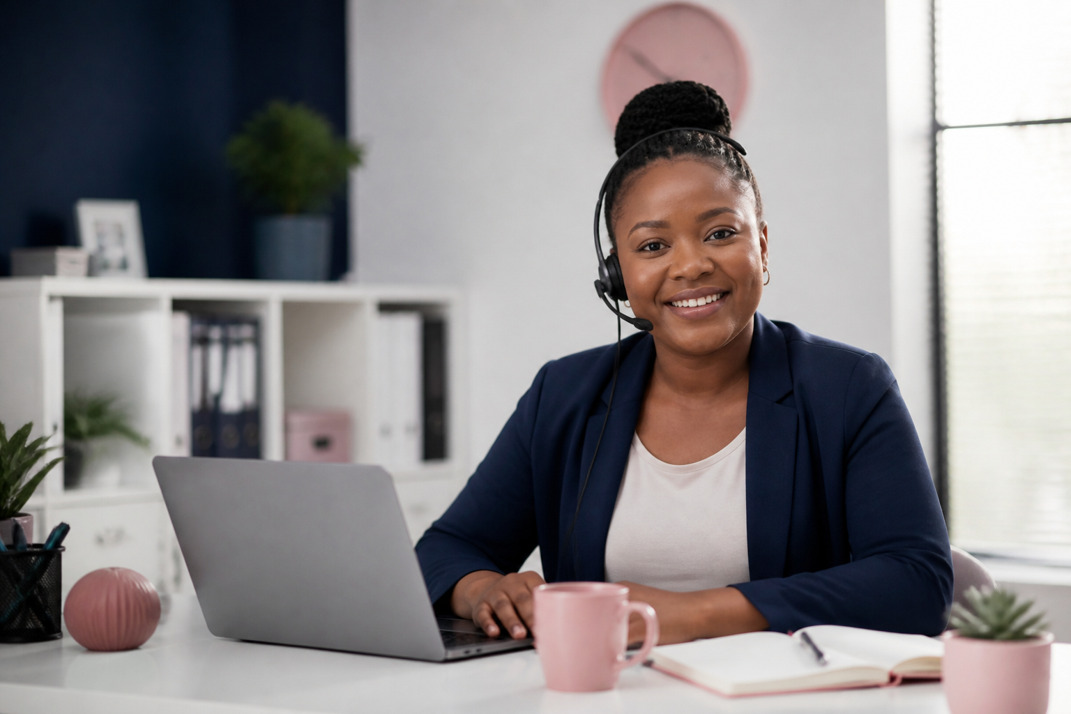 Friendly ItuAssist consultant ready to help from a support desk